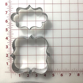 X-large and XX-large dog treat cutters shaped like call-out banners